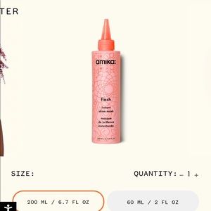 NWOT Amika Flash Instant Shine Mask, 6.7 oz